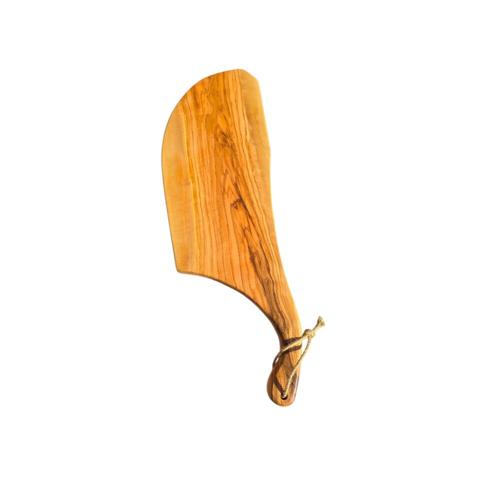 60 x 19 cm Doğal Zeytin Ağacı Saplı Kesme - Sunum Tahtası