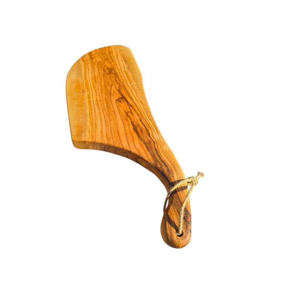 60 x 19 cm Doğal Zeytin Ağacı Saplı Kesme - Sunum Tahtası