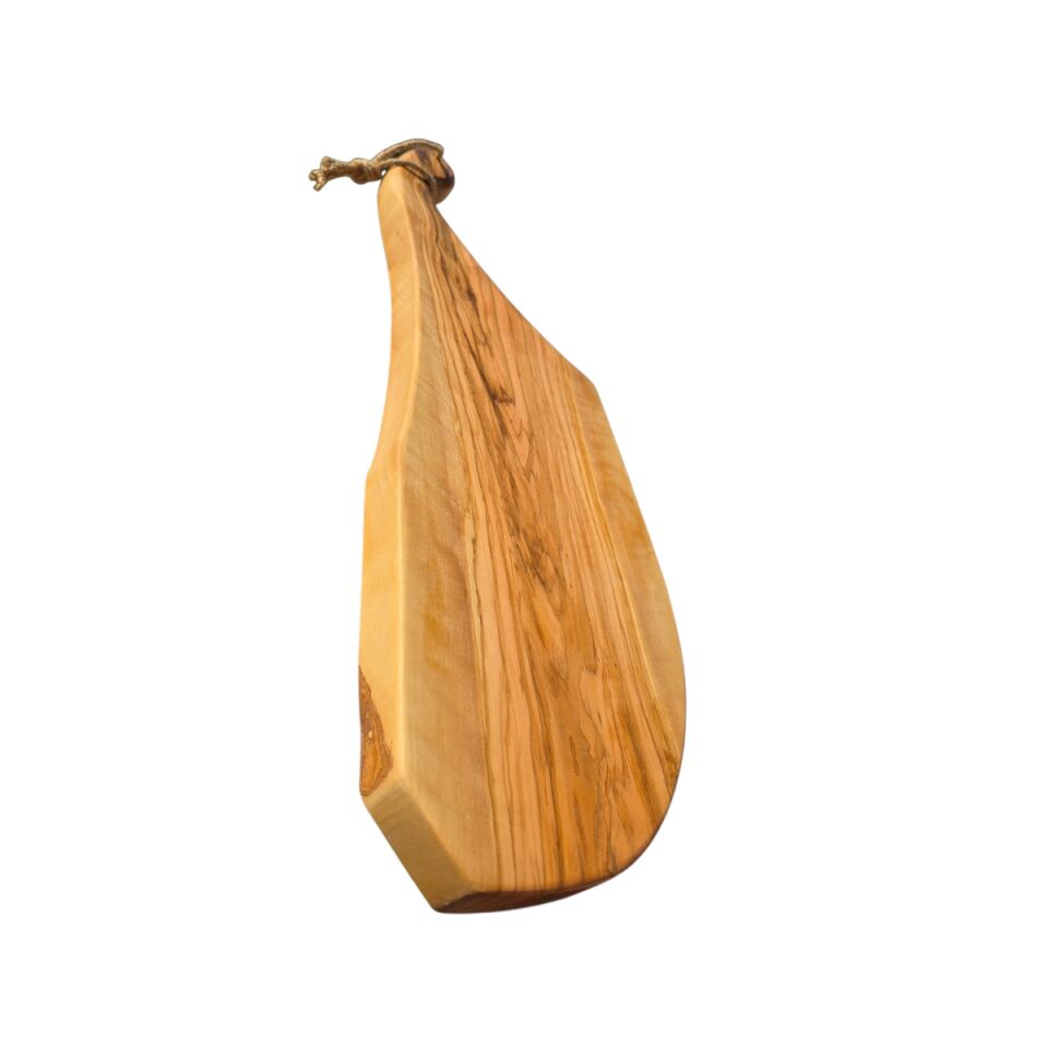 60 x 19 cm Doğal Zeytin Ağacı Saplı Kesme - Sunum Tahtası