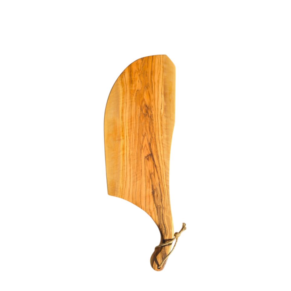 60 x 19 cm Doğal Zeytin Ağacı Saplı Kesme - Sunum Tahtası