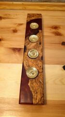 Zeytin ağacı Epoksi ahşap mumluk 4 lü