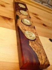 Zeytin ağacı Epoksi ahşap mumluk 4 lü