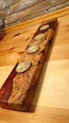 Zeytin ağacı Epoksi ahşap mumluk 4 lü