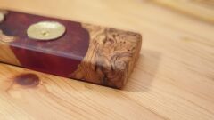 Zeytin ağacı Epoksi ahşap mumluk 4 lü