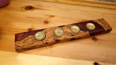 Zeytin ağacı Epoksi ahşap mumluk 4 lü