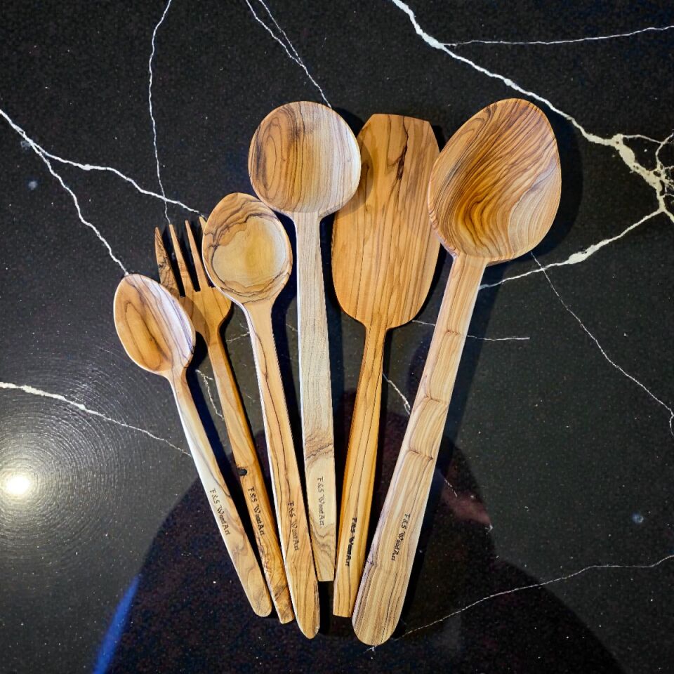 Zeytin Ağacı Mutfak Kaşık Servis Seti 7 Parça ( YENİ ÜRÜN)