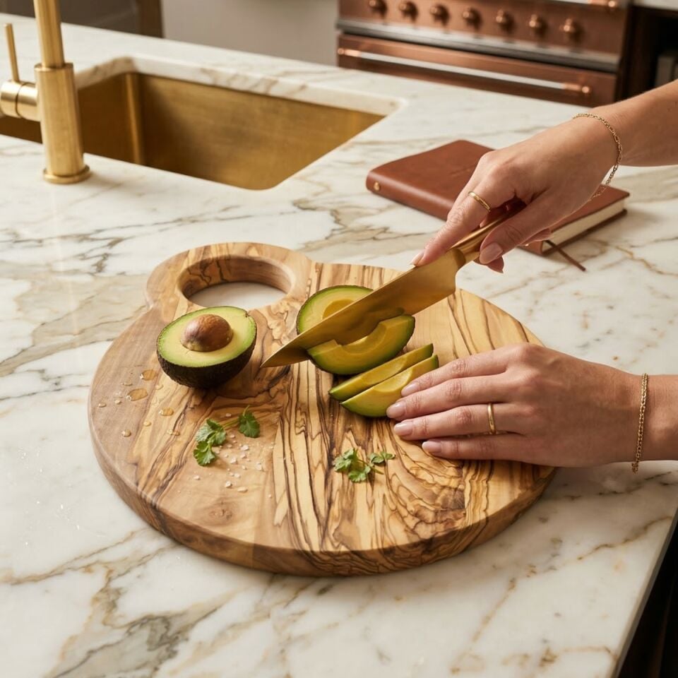 Zeytin Ağacı Kesme ve Sunum Tahtası 27 cm Yuvarlak (YENİ ÜRÜN)