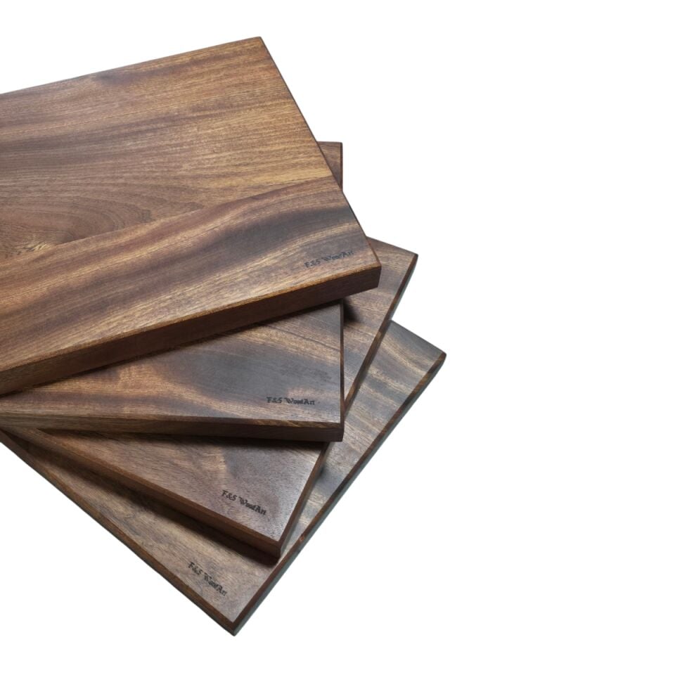 Büyük boy 49 x 30 x 3,5 cm MAUN ağacı tezgah üstü kesme tahtası