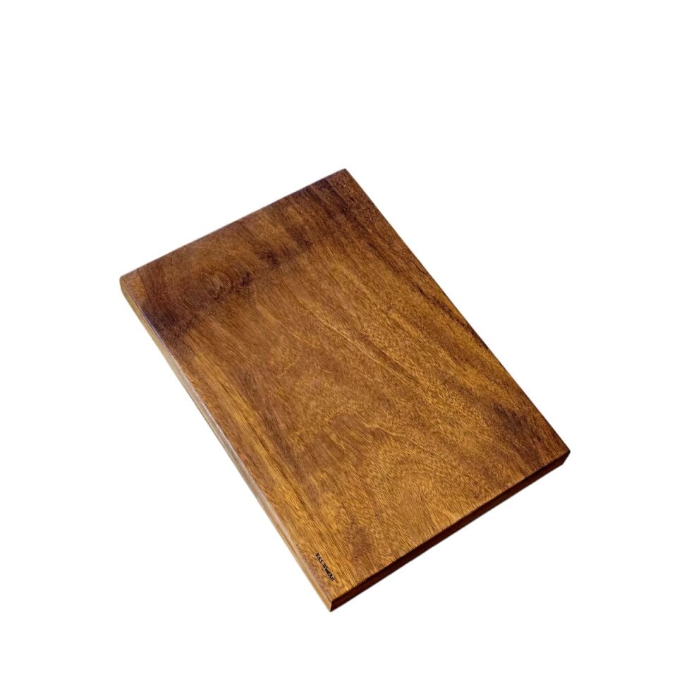 Büyük boy 50 x 35 x 4,5 cm İROKO ağacı tezgah üstü kesme tahtası