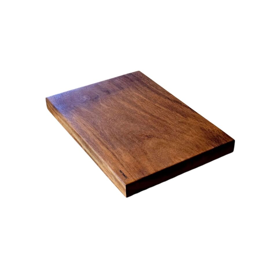 Büyük boy 50 x 35 x 4,5 cm İROKO ağacı tezgah üstü kesme tahtası