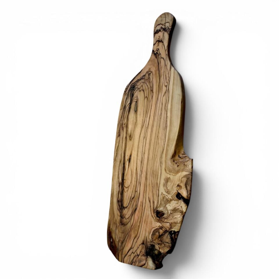 49 x 15 cm Doğal Zeytin Ağacı Saplı Kesme - Sunum Tahtası