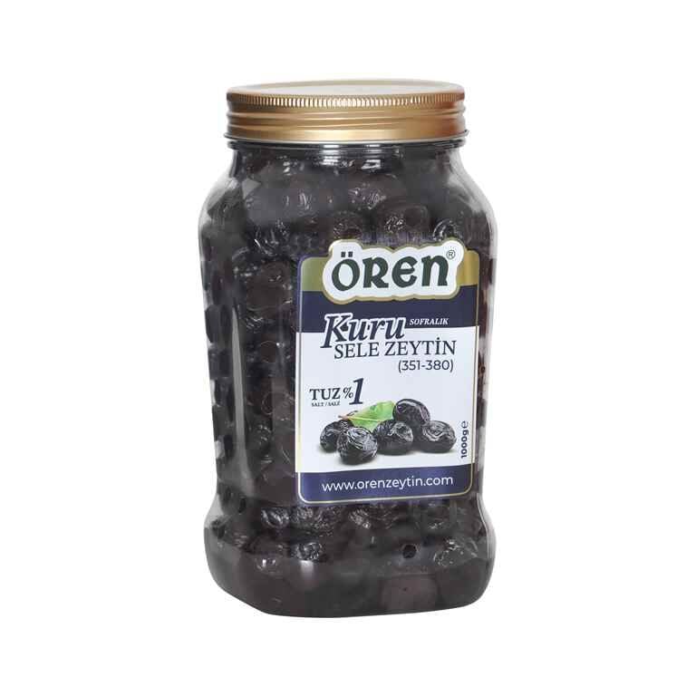 ÖREN - Tuzsuz Kuru Siyah Sele Zeytin 900 GR.