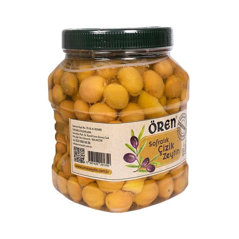 ÖREN - Edremit Yeşil Çizik Zeytin 1 Kg